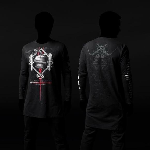 Damascus Apparel DVANGELION Med Long Sleeve Shirt RARE Cyber-Punk Goth Grunge - Picture 1 of 10